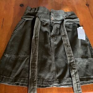 NWT Free People Olive Green Above Knee Skirt Sz 12